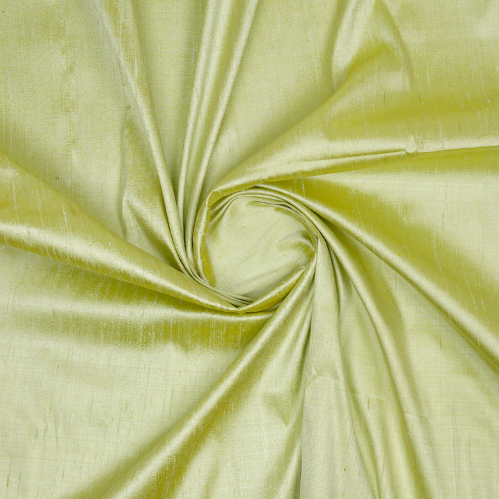 Lime Green Raw Silk Plain Fabric