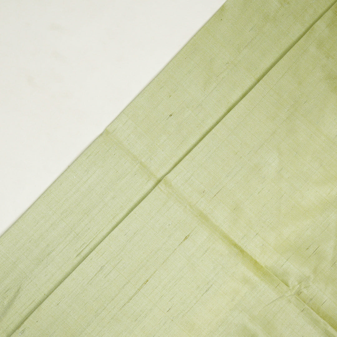 Lime Green Raw Silk Plain Fabric