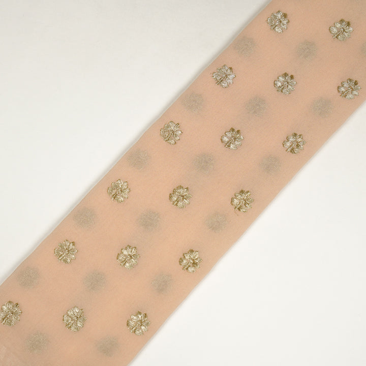 Luma Buti on Light Peach Semi Georgette Embroidered Fabric