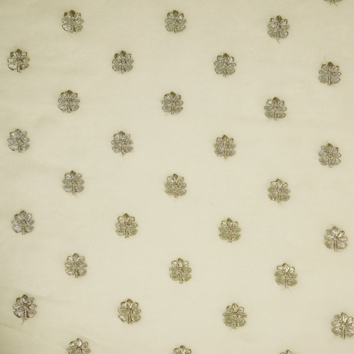Luma Buti on Cream Semi Georgette Embroidered Fabric