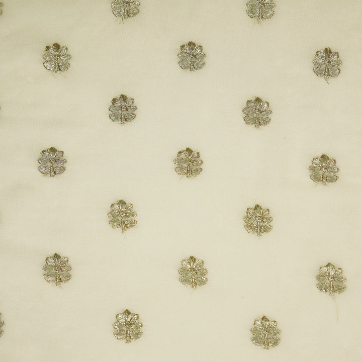 Luma Buti on Cream Semi Georgette Embroidered Fabric