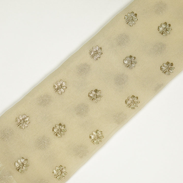 Luma Buti on Cream Semi Georgette Embroidered Fabric