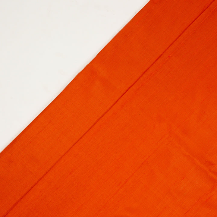 Orange Raw Silk Plain Fabric