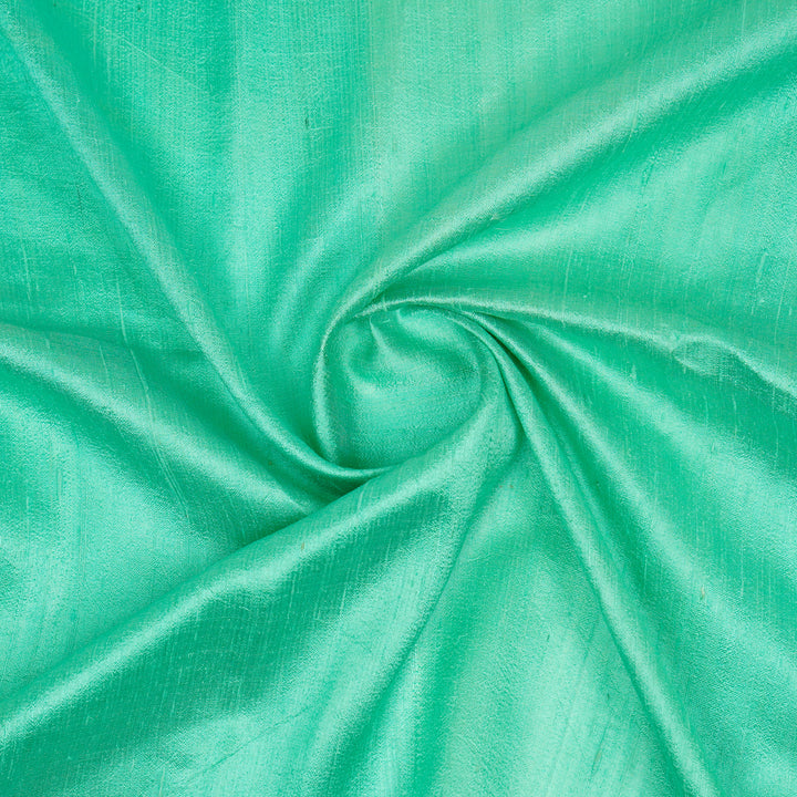 Aqua Green Raw Silk Plain Fabric