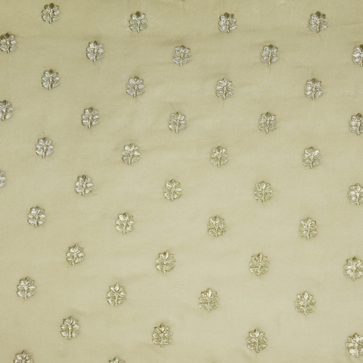 Luma Buti on Light Mouse Semi Georgette Embroidered Fabric