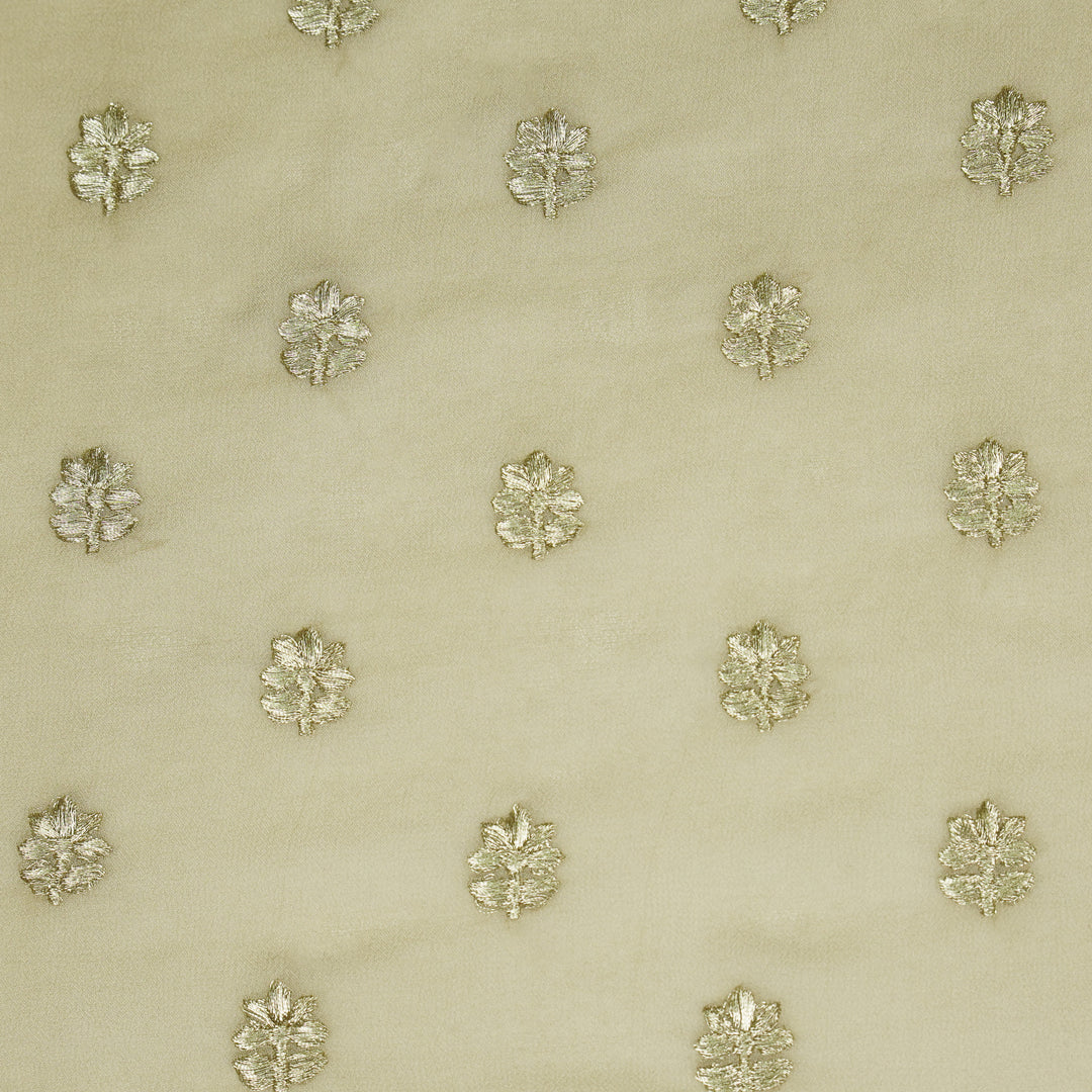 Luma Buti on Light Mouse Semi Georgette Embroidered Fabric