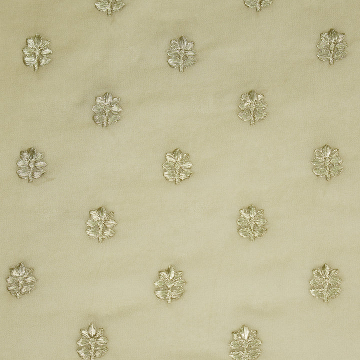 Luma Buti on Light Mouse Semi Georgette Embroidered Fabric