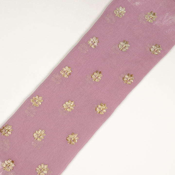 Luma Buti on Lilac Semi Georgette Embroidered Fabric