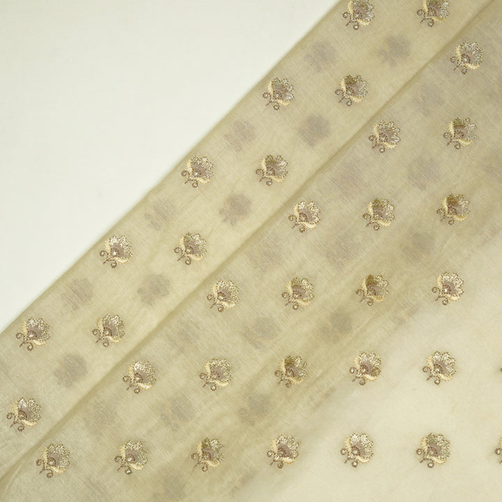 Hemika Buti on Cream Silk Chanderi Embroidered Fabric