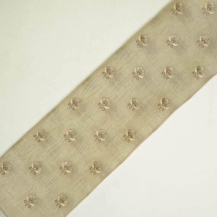 Hemika Buti on Cream Silk Chanderi Embroidered Fabric