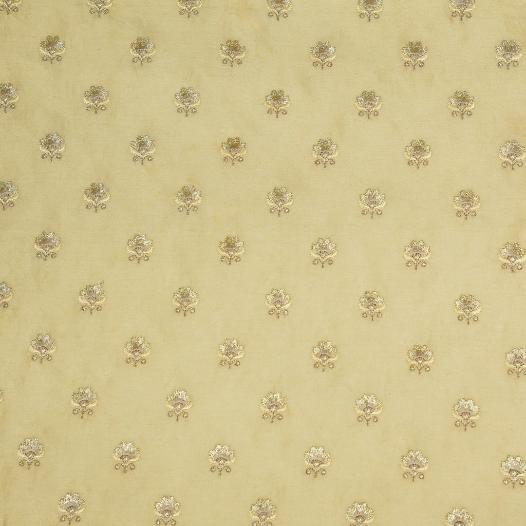 Hemika Buti on Beige Silk Chanderi Embroidered Fabric