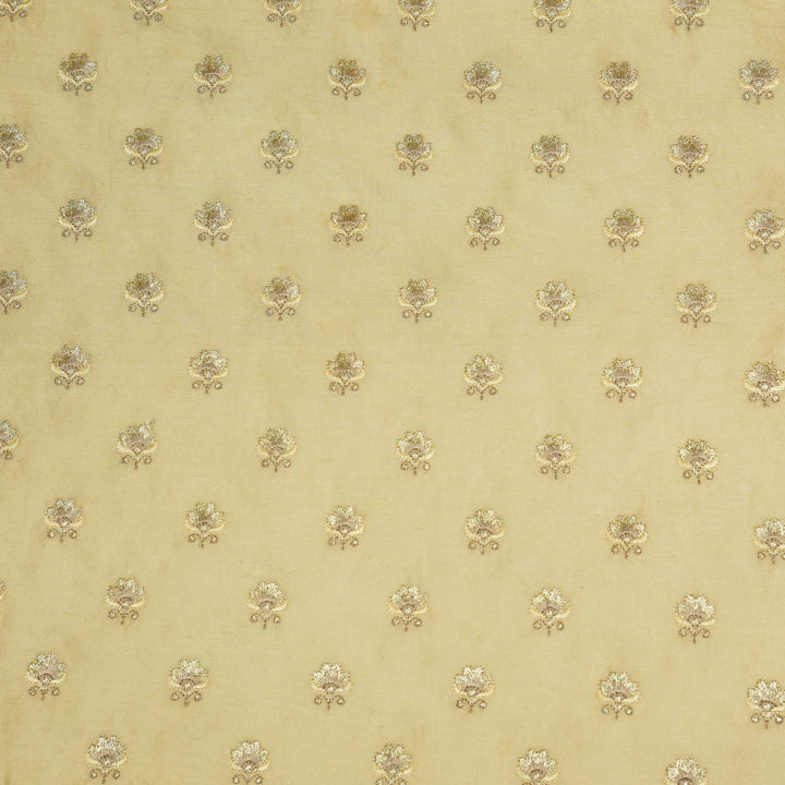 Hemika Buti on Beige Silk Chanderi Embroidered Fabric