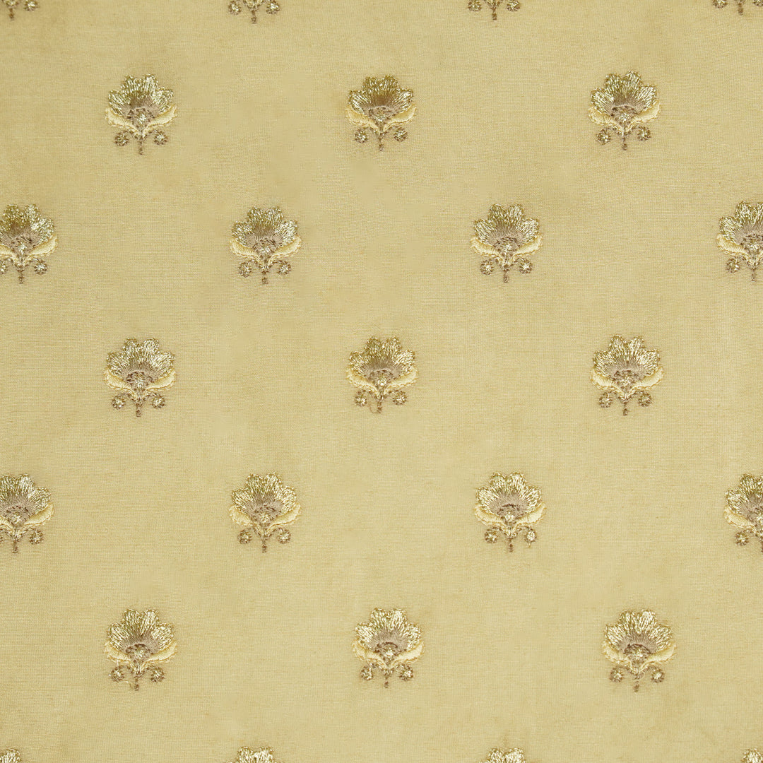 Hemika Buti on Beige Silk Chanderi Embroidered Fabric