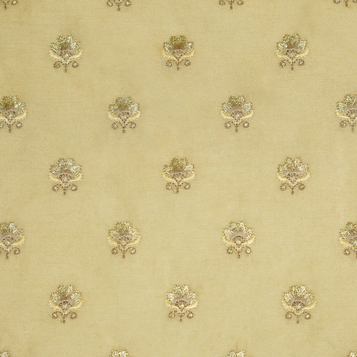 Hemika Buti on Beige Silk Chanderi Embroidered Fabric