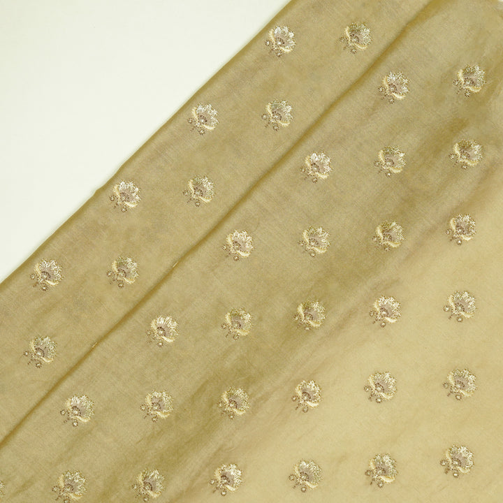 Hemika Buti on Beige Silk Chanderi Embroidered Fabric