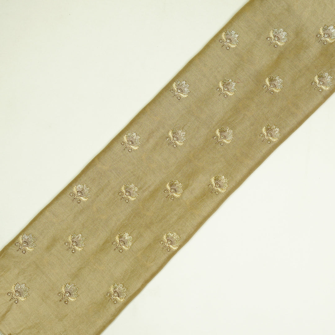 Hemika Buti on Beige Silk Chanderi Embroidered Fabric