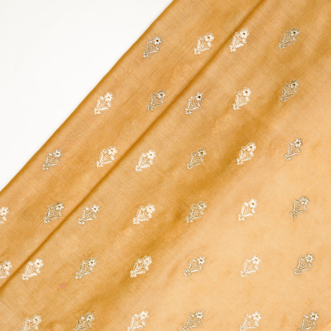 Tusha Buti on Chiku Luxe Silk Chanderi Embroidered Fabric