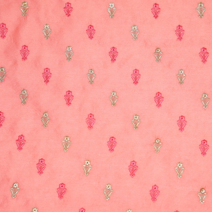 Tusha Buti on Gajari Luxe Silk Chanderi Embroidered Fabric