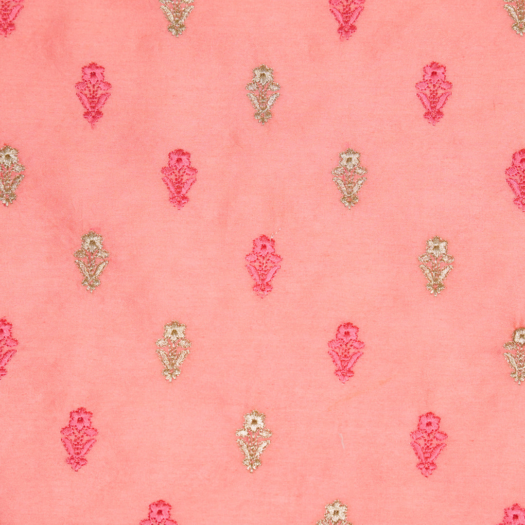 Tusha Buti on Gajari Luxe Silk Chanderi Embroidered Fabric