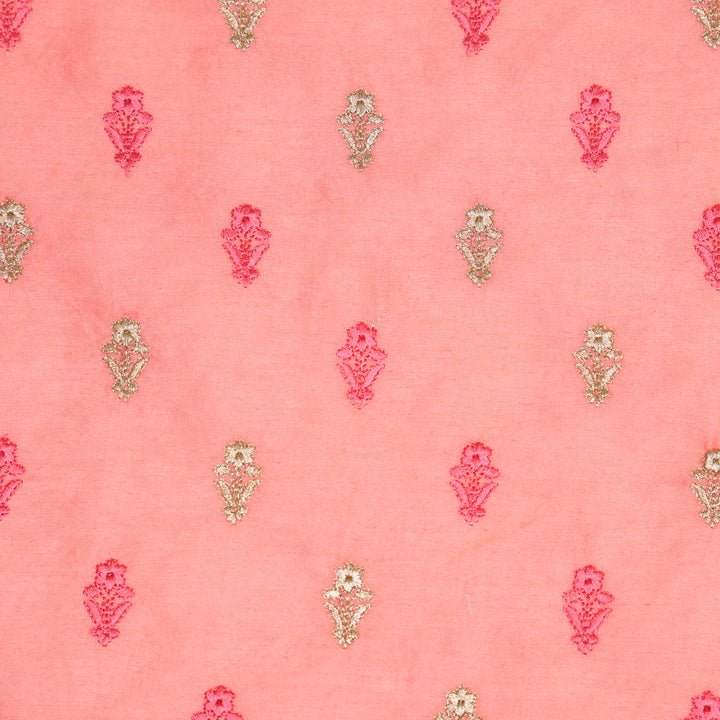 Tusha Buti on Gajari Luxe Silk Chanderi Embroidered Fabric