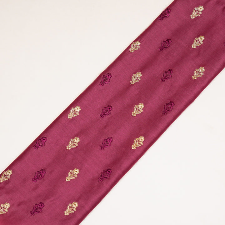 Tusha Buti on Dusky Fuxia Luxe Silk Chanderi Embroidered Fabric
