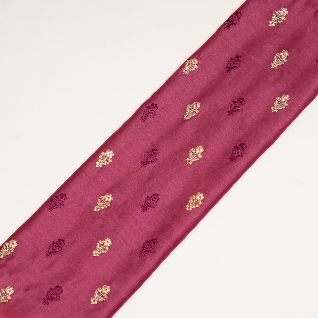 Tusha Buti on Dusky Fuxia Luxe Silk Chanderi Embroidered Fabric