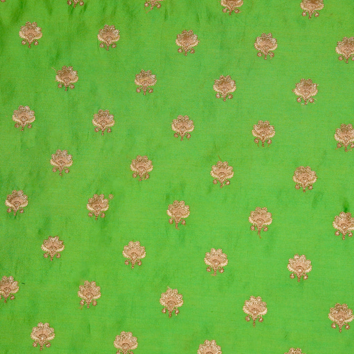 Hemika Buti on Forest Green Silk Chanderi Embroidered Fabric