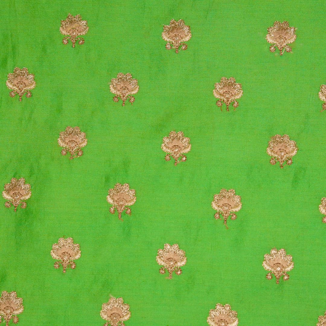 Hemika Buti on Forest Green Silk Chanderi Embroidered Fabric