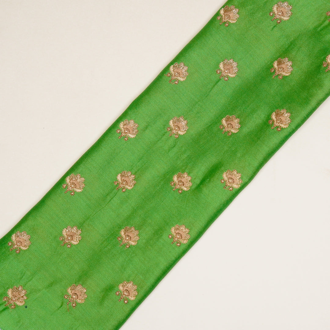 Hemika Buti on Forest Green Silk Chanderi Embroidered Fabric