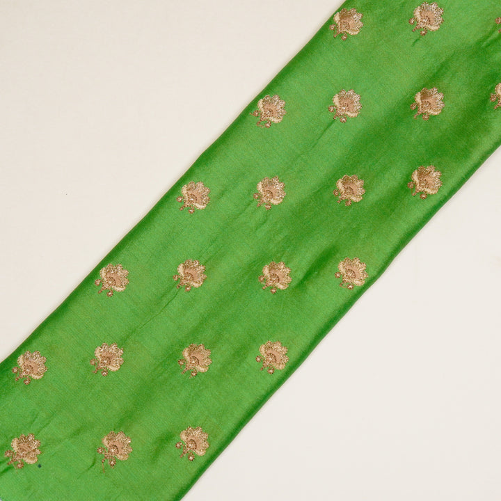 Hemika Buti on Forest Green Silk Chanderi Embroidered Fabric