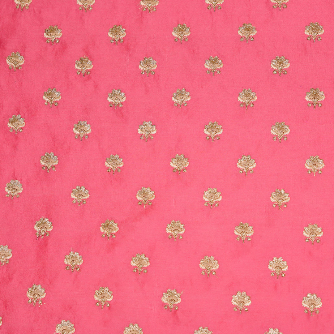 Hemika Buti on Fuxia Silk Chanderi Embroidered Fabric