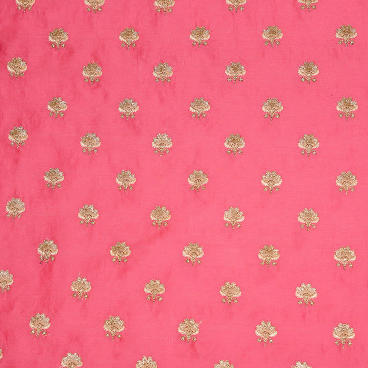 Hemika Buti on Fuxia Silk Chanderi Embroidered Fabric