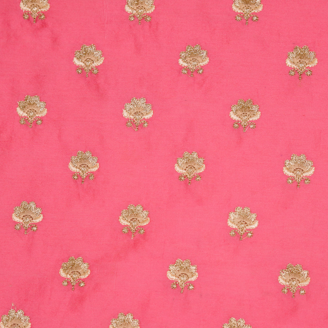 Hemika Buti on Fuxia Silk Chanderi Embroidered Fabric