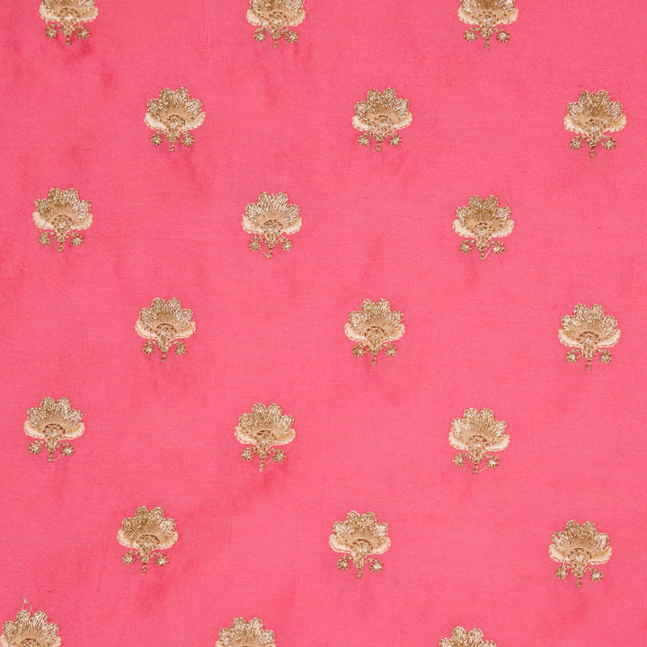 Hemika Buti on Fuxia Silk Chanderi Embroidered Fabric