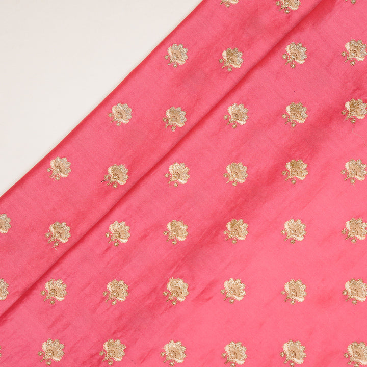 Hemika Buti on Fuxia Silk Chanderi Embroidered Fabric