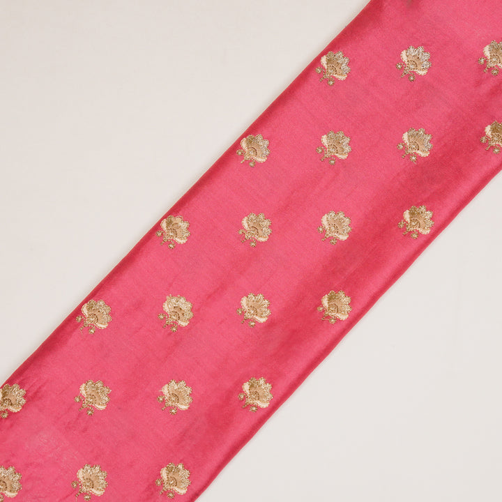 Hemika Buti on Fuxia Silk Chanderi Embroidered Fabric