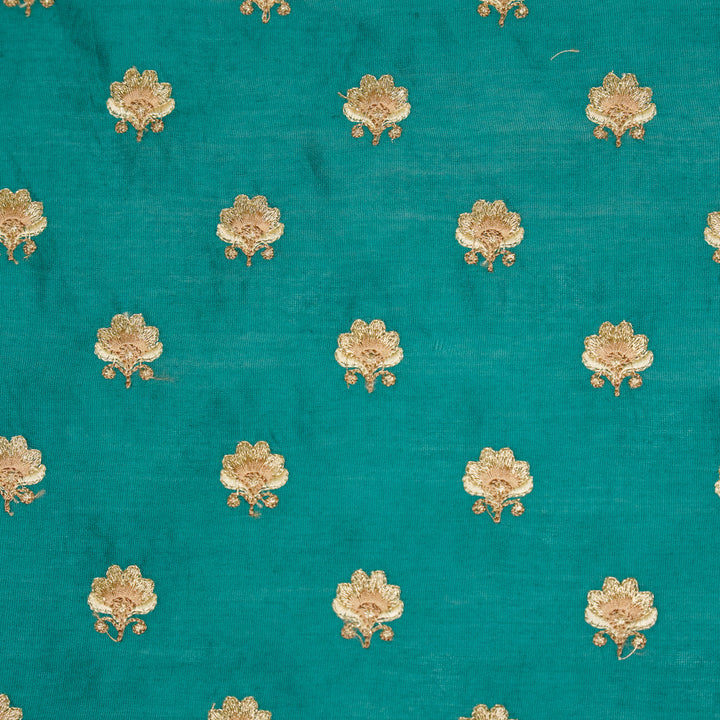 Hemika Buti on Teal Green Silk Chanderi Embroidered Fabric