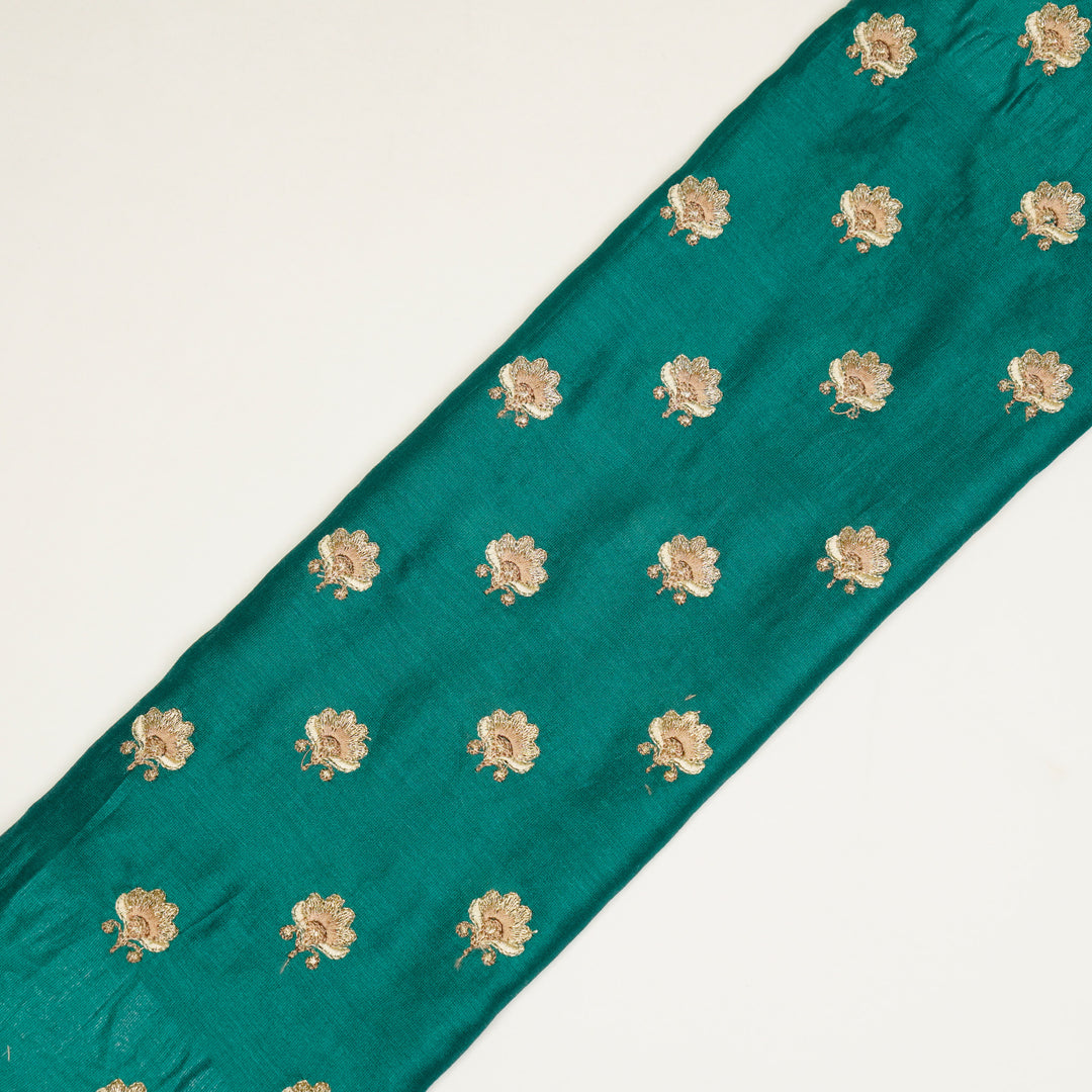 Hemika Buti on Teal Green Silk Chanderi Embroidered Fabric
