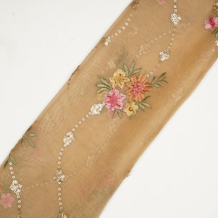 Purvai Floral Jaal on Mango Silk Organza