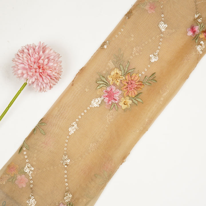 Purvai Floral Jaal on Mango Silk Organza