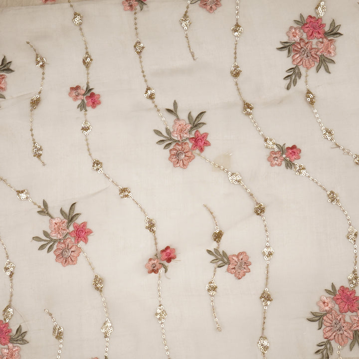 Purvai Floral Jaal on Mouse Silk Organza