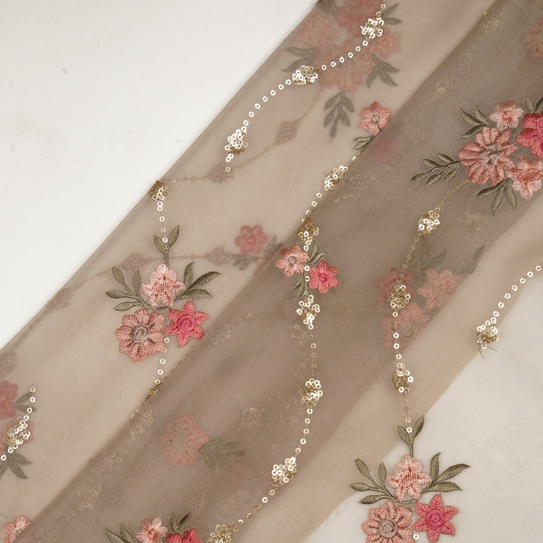 Purvai Floral Jaal on Mouse Silk Organza