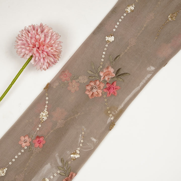 Purvai Floral Jaal on Mouse Silk Organza