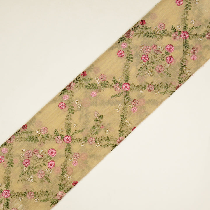 Charita Jaal on Beige Silk Chanderi Embroidered Fabric