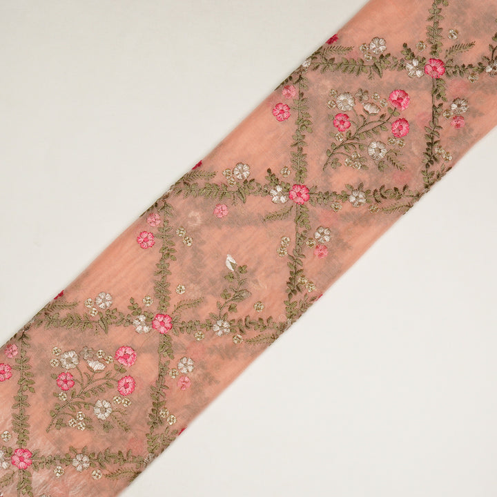 Charita Jaal on Peach Silk Chanderi Embroidered Fabric