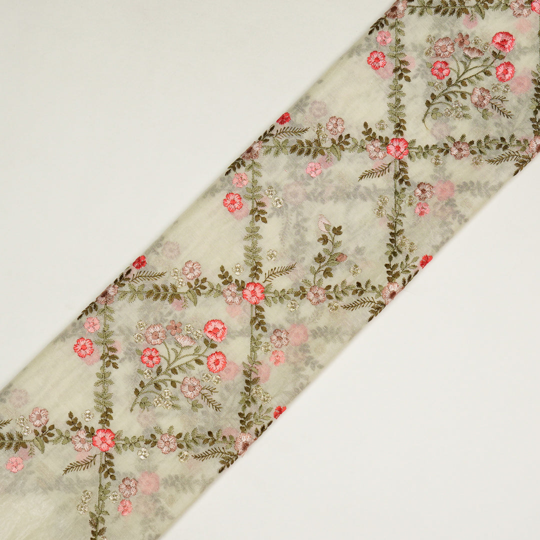 Charita Jaal on Cream Silk Chanderi Embroidered Fabric