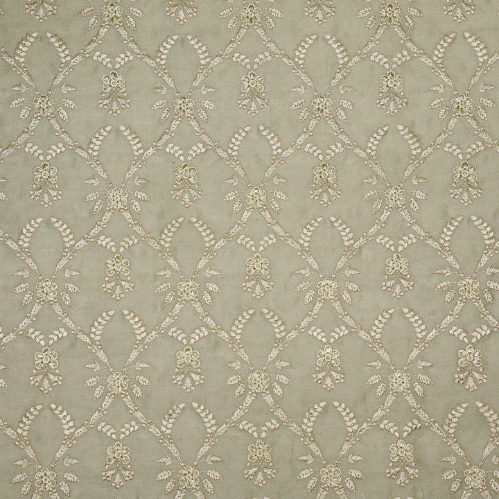 Trishika Jaal on Mouse Silk Chanderi Embroidered Fabric