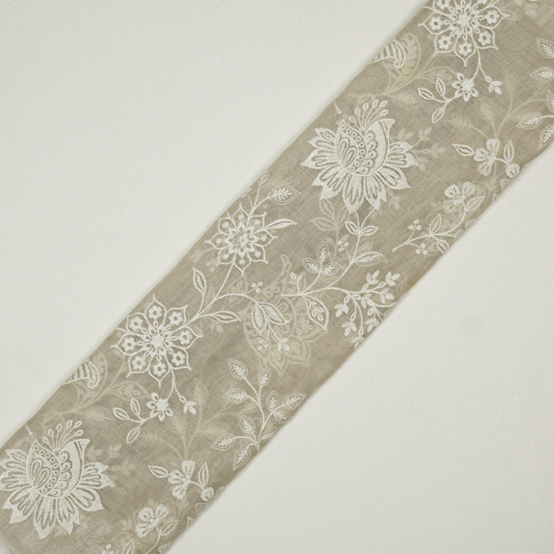 Sanjoli Jaal on Ecru Cotton Silk Embroidered Fabric