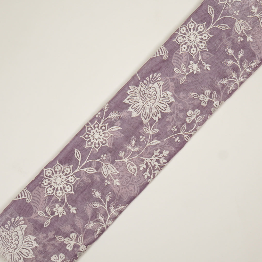 Sanjoli Jaal on Lavender Cotton Silk Embroidered Fabric