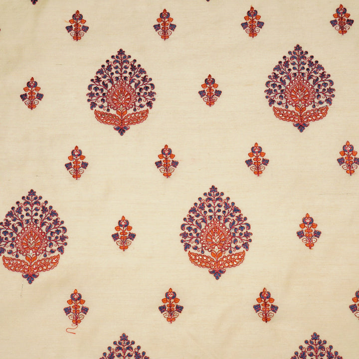 Peru Buta on Natural Munga Silk